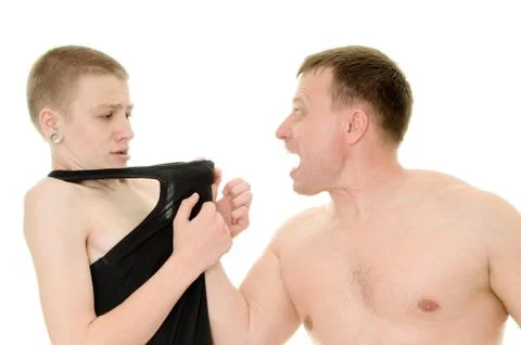 The aggressive father Stock Photos