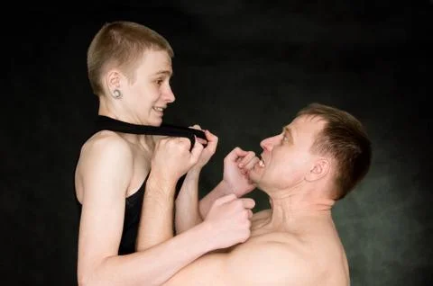 The aggressive father Stock Photos