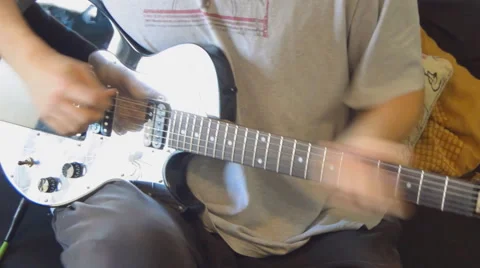 Aggressive Guitar Picking Video stock 63393629