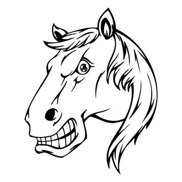Aggressive Horse Head Vector Illustration Stockillustratie