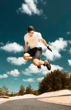 Aggressive inline skating. Foto stock