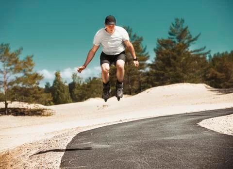Aggressive inline skating. Foto stock