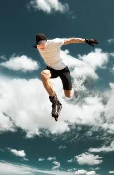 Aggressive inline skating. Stock Photos