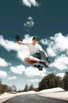 Aggressive inline skating. Foto stock