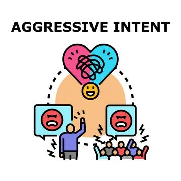 Aggressive intent causing conflict and protest illustration Stock Illustration