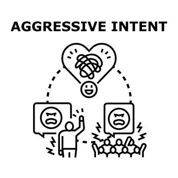 Aggressive intent causing conflict and protest illustration Stock Illustration