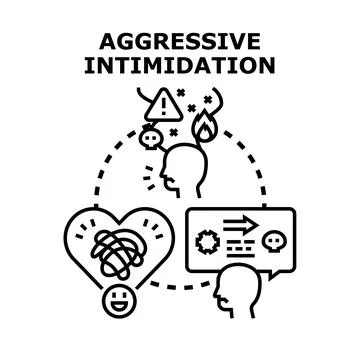 Aggressive intimidation concept causing emotional distress Stock Illustration