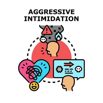 Aggressive intimidation concept causing emotional distress Stock Illustration
