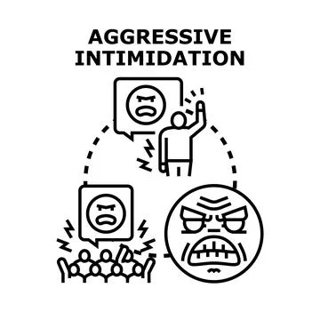 Aggressive intimidation concept vector illustration demonstrating conflict Stock Illustration