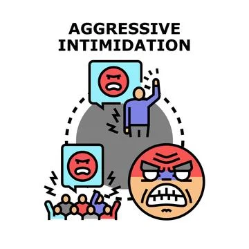 Aggressive intimidation concept vector illustration demonstrating conflict Stock Illustration