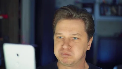 An aggressive man. Face close-up Stock Footage 84565051