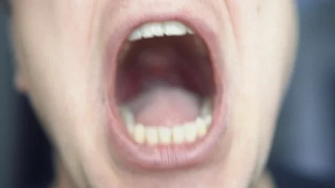 An aggressive man. Face close-up Stock Footage 84568454