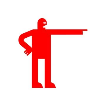 Aggressive man points his finger and shouts. Stock Illustration