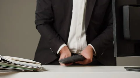 Aggressive man at work, Computer failure, error, stress at work concept. Mad Stock Footage 275848977