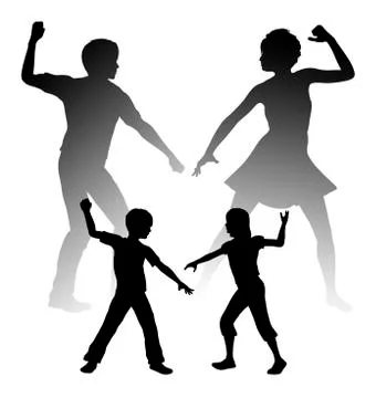 Aggressive parents affects children Stock Illustration