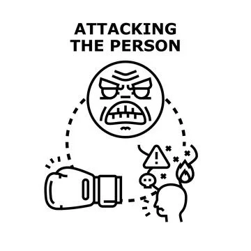 Aggressive person attacking another, causing emotional damage Stock Illustration