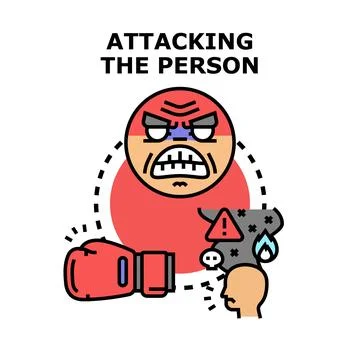 Aggressive person attacking another, causing emotional damage Stock Illustration