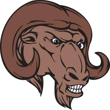 Aggressive Ram Head Mascot Logo, Angry Bighorn Sheep Mascot Stockillustratie
