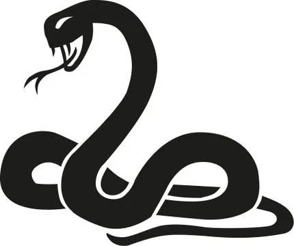 Aggressive snake ready to bite 스톡 일러스트
