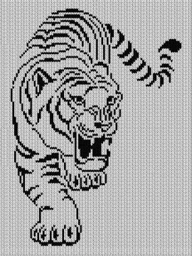 Aggressive tiger hunting Stock Illustration
