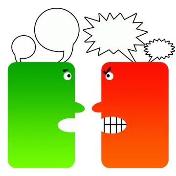 Aggressive versus assertive Stock Illustration