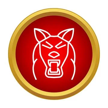 Aggressive wolf head presenting powerful animal symbol icon Stock Illustration