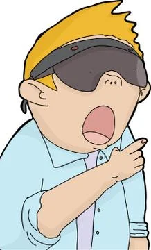 Aghast Man with 3D Lenses Stock Illustration