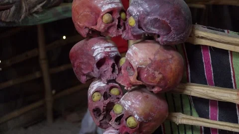 Aghori post-mortem ceremony ritual skulls Видео 284632431