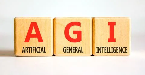 AGI artificial general intelligence symbol. Concept words AGI artificial ge.. Stock Photos