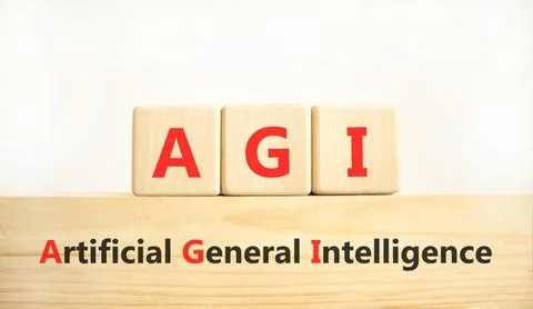 AGI artificial general intelligence symbol. Concept words AGI artificial ge.. Stock Photos