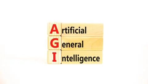 AGI artificial general intelligence symbol. Concept words AGI artificial ge.. Stock Photos