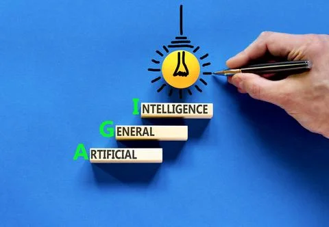 AGI artificial general intelligence symbol. Concept words AGI artificial ge.. Stock Photos