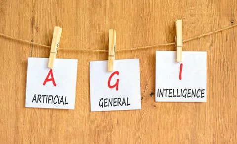 AGI artificial general intelligence symbol. Concept words AGI artificial ge.. Stock Photos