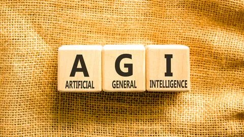 AGI artificial general intelligence symbol. Concept words AGI artificial gene Stock Photos
