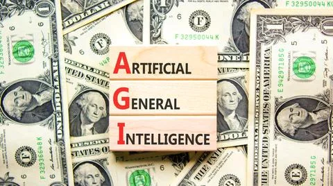 AGI artificial general intelligence symbol. Concept words AGI artificial gene 写真素材