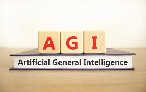 AGI artificial general intelligence symbol. Concept words AGI artificial gene Stock Photos