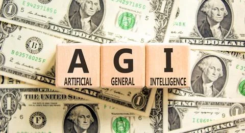 AGI artificial general intelligence symbol. Concept words AGI artificial ge.. Stock Photos