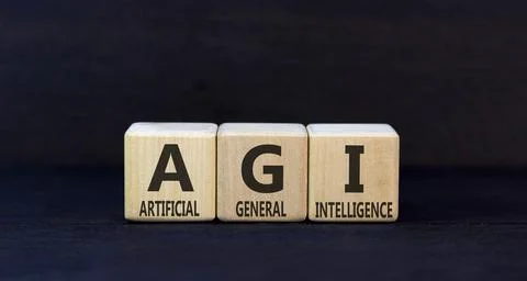 AGI artificial general intelligence symbol. Concept words AGI artificial ge.. Stock Photos