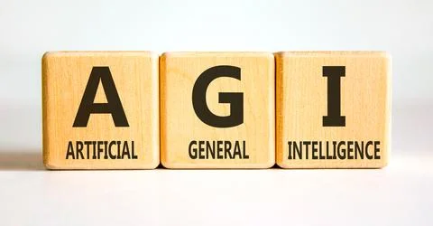 AGI artificial general intelligence symbol. Concept words AGI artificial gene 写真素材