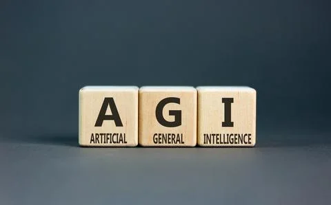 AGI artificial general intelligence symbol. Concept words AGI artificial ge.. Stock Photos