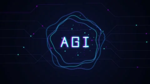 AGI artificial general intelligence technology animation Stock Footage 346643287