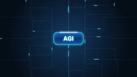 AGI artificial intelligence technology animation tech background Stock Footage 346643345