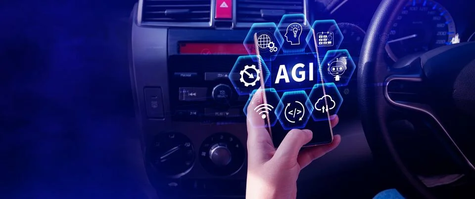 AGI concept, Artificial general intelligence, AI knowledge learning technol.. Foto stock