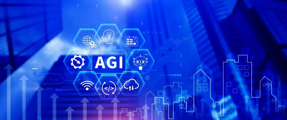 AGI concept, Artificial general intelligence, AI knowledge learning technol.. 写真素材