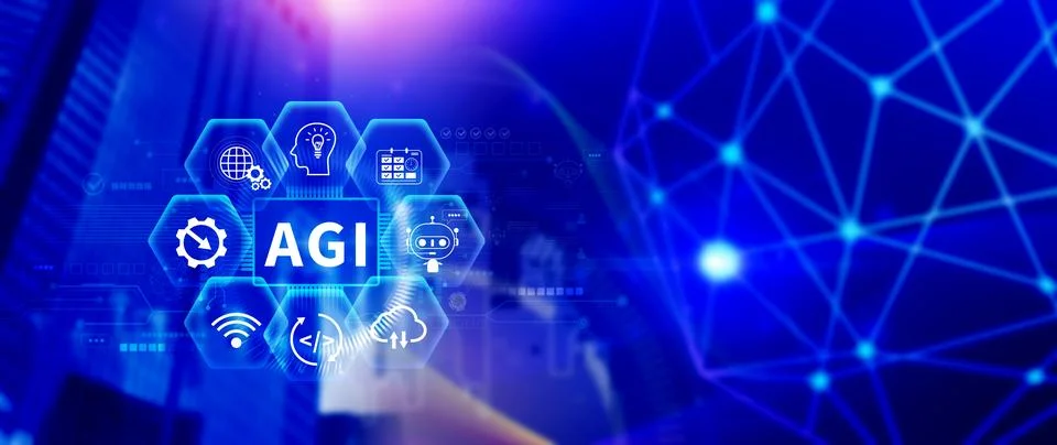 AGI concept, Artificial general intelligence, AI knowledge learning technol.. 写真素材