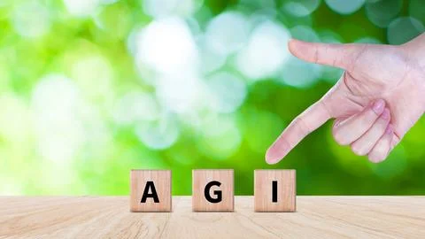 AGI concept, Artificial general intelligence, AI knowledge learning technol.. Foto stock