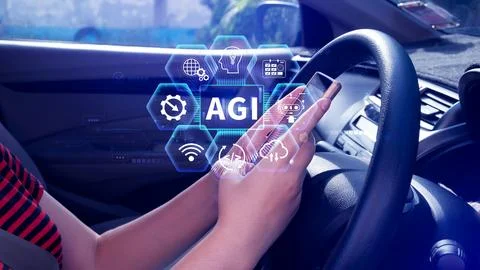 AGI concept, Artificial general intelligence, AI knowledge learning technol.. Stock Photos