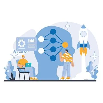 AGI concept. Flat vector illustration. 库存插图