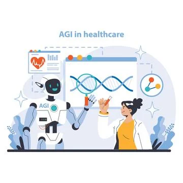 AGI concept. Flat vector illustration. Stock Illustration