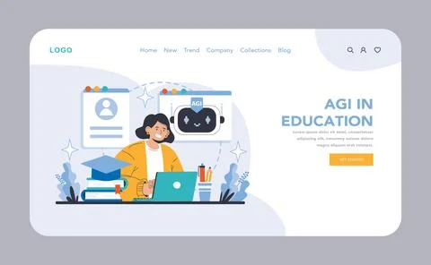 AGI concept. Flat vector illustration. Stockillustratie